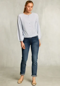 Discount River Woods Lichtblauwe cardigan met knopen -