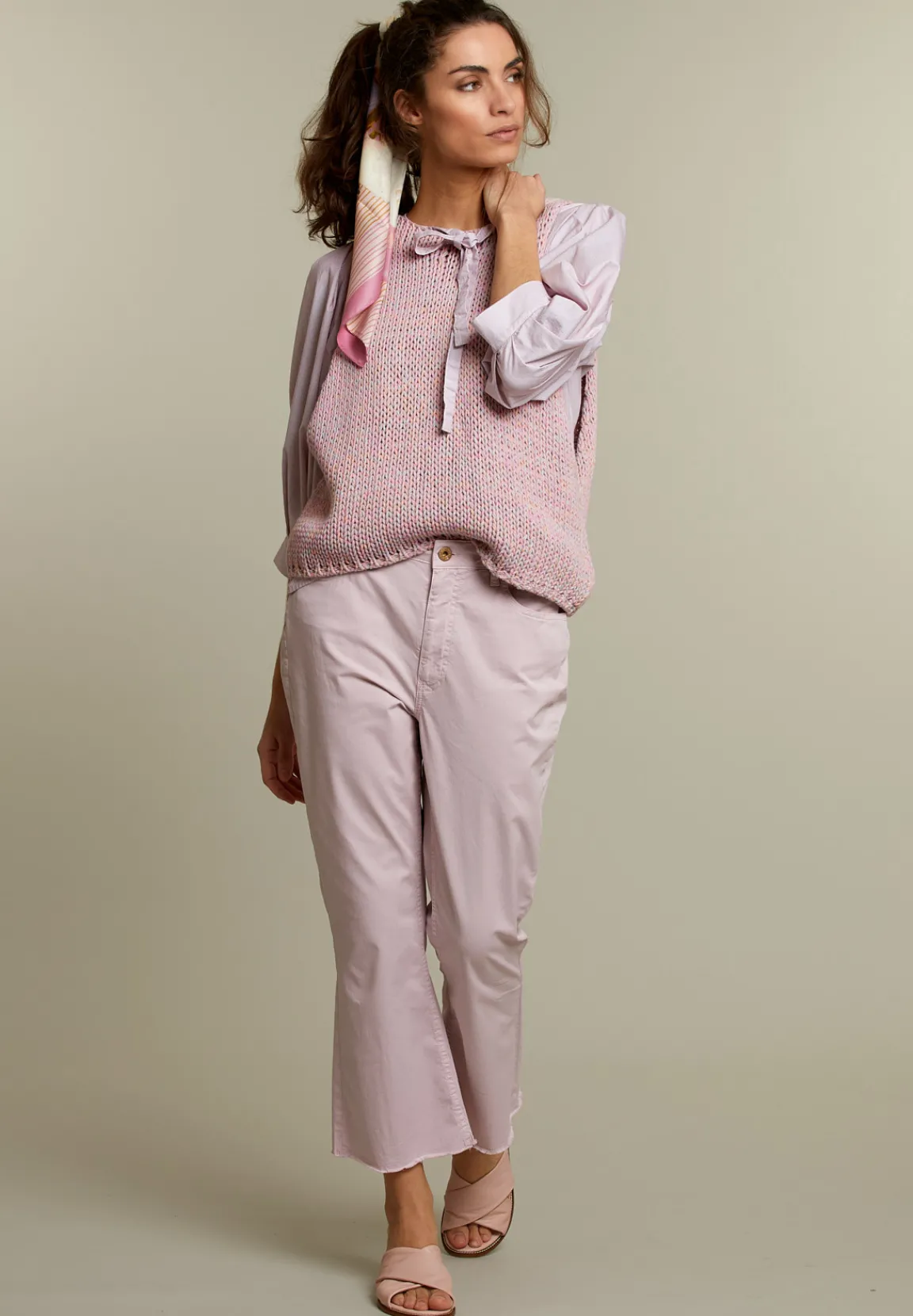 Fashion River Woods Lila broek in katoen -
