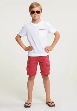 Best River Woods Loose fit fancy T-shirt borstzak wit -