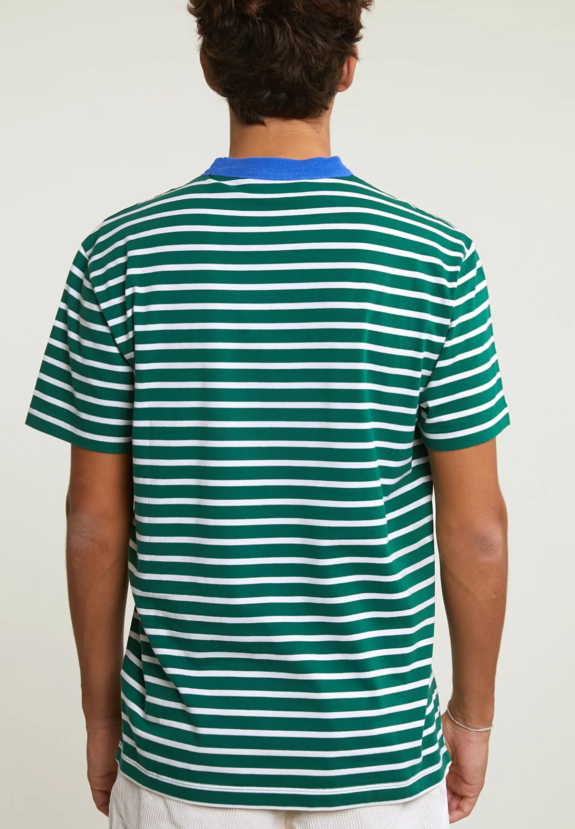 Outlet River Woods Loose fit gestreepte T-shirt groen/wit -