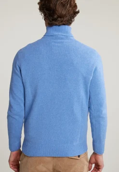 Hot River Woods Loose fit wol-kasjmier rolkraag trui sky mix -
