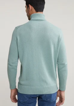 Hot River Woods Loose fit wol-kasjmier rolkraag trui cape green mix -