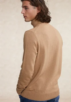 Best River Woods Loose fit wol-kasjmier rolkraag trui maple syrup -