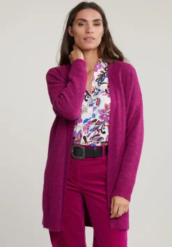 Online River Woods Magenta lange V-hals cardigan lange mouwen -