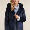 Outlet River Woods Mantel met capuchon opgestikte zakken navy -