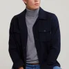 Fashion River Woods Mantel met knopen opgestikte zakken navy -