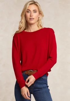 Clearance River Woods Merinotrui rond hals rood -