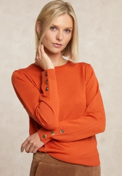 Outlet River Woods Merinotrui ronde hals oranje -