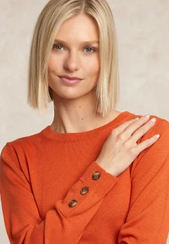 Outlet River Woods Merinotrui ronde hals oranje -