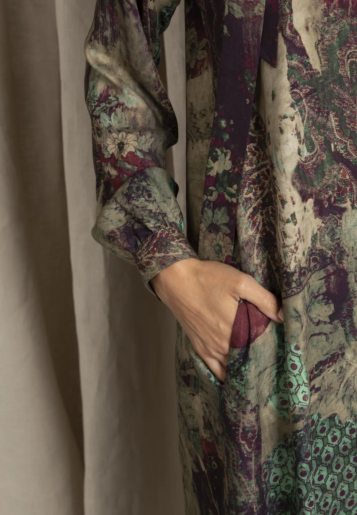 Fashion River Woods Midi-jurk in katoen in multi -