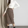Clearance River Woods Midirok in jacquard in bruin -