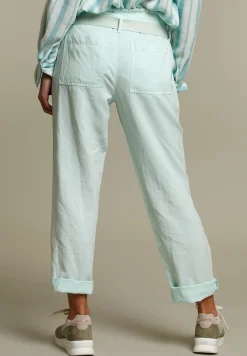 New River Woods Mint broek met ceintuur -
