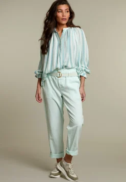 New River Woods Mint broek met ceintuur -