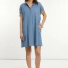 Clearance River Woods Mouwloos jeansjurkje blauw -
