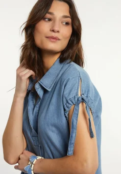 Clearance River Woods Mouwloos jeansjurkje blauw -