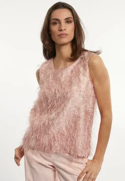 Outlet River Woods Mouwloze top ronde hals roze -