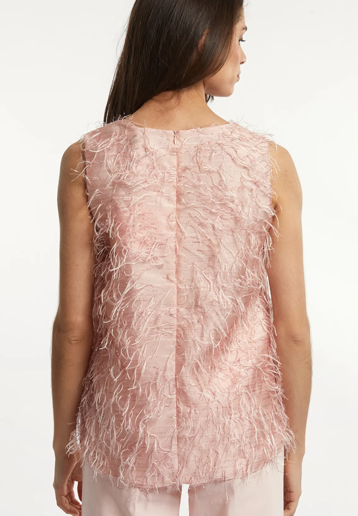 Outlet River Woods Mouwloze top ronde hals roze -