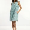 Clearance River Woods Mouwloze V-hals jurk mintgroen -