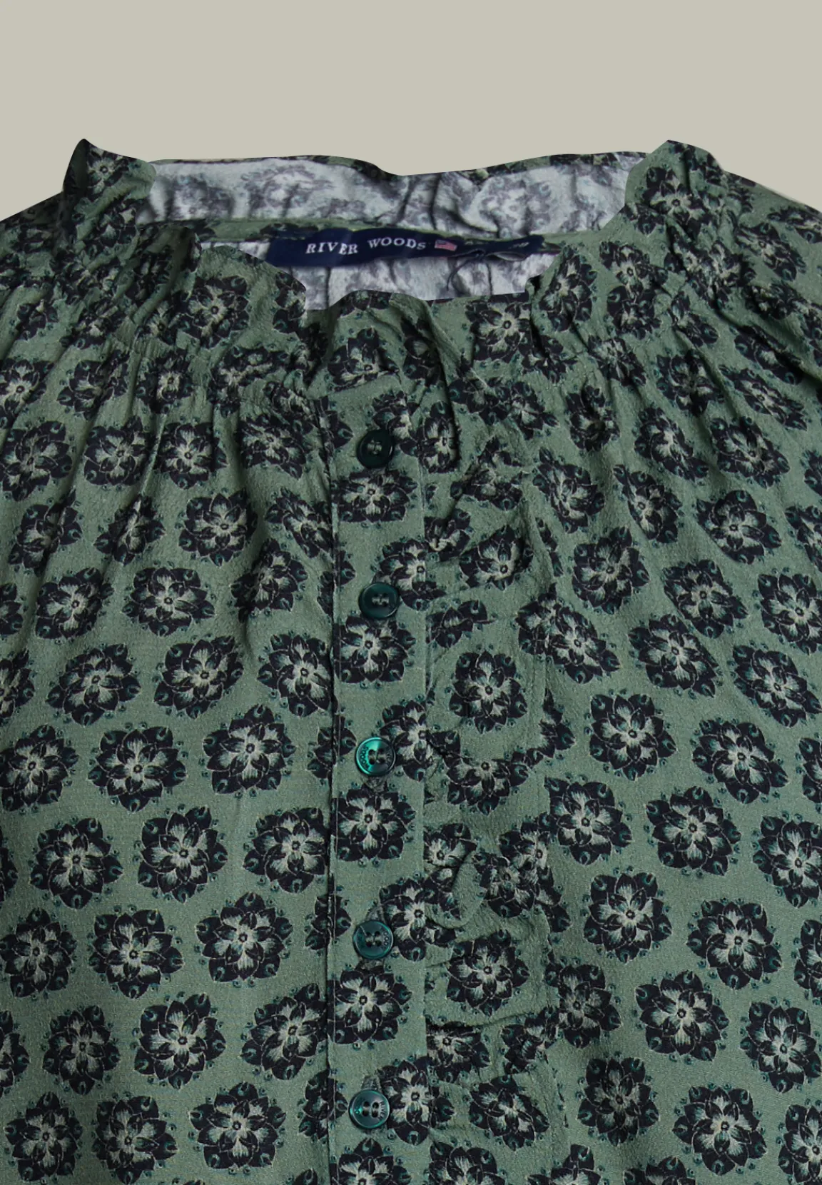 Discount River Woods Multi fantasie blouse pofmouwen -