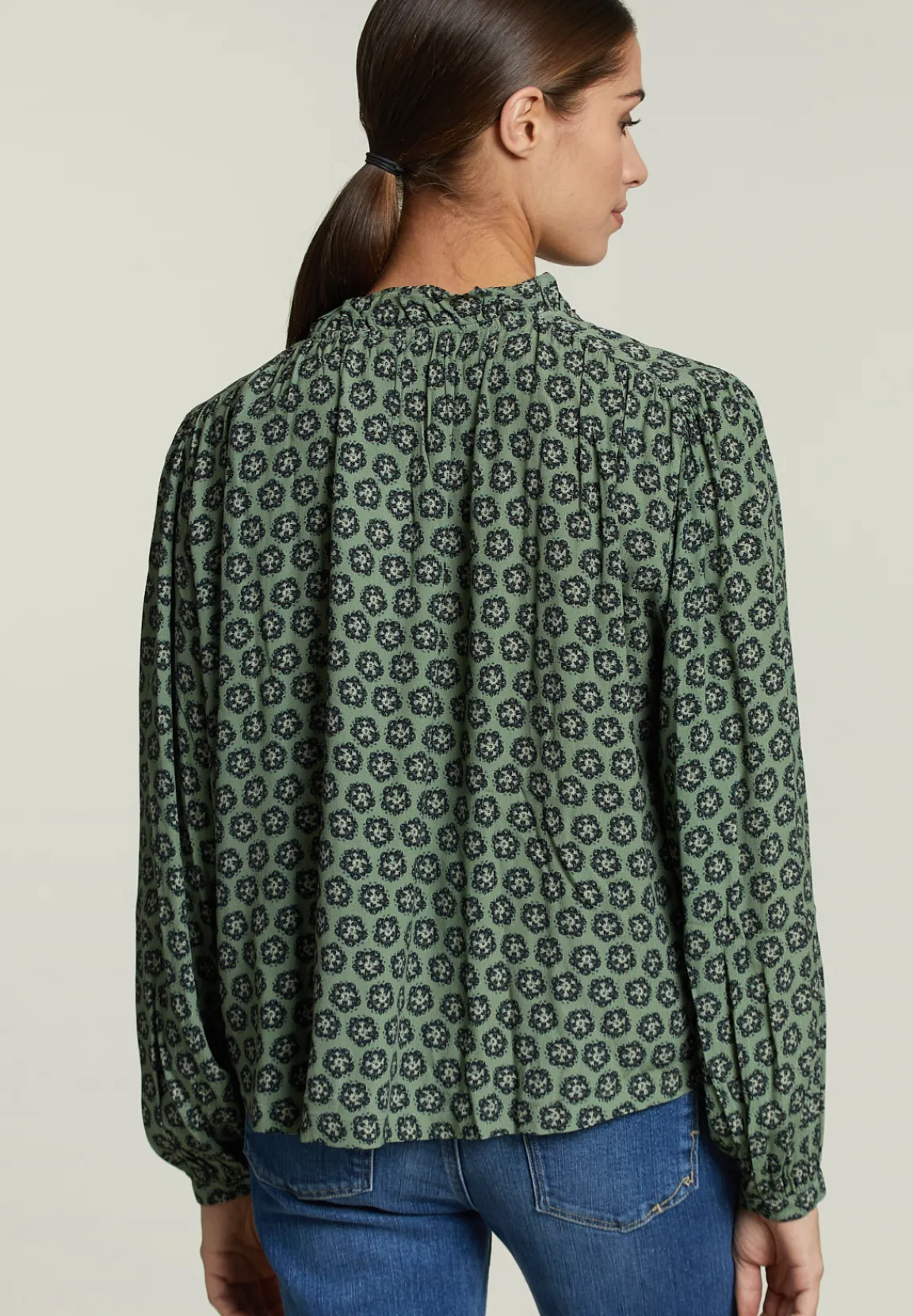 Discount River Woods Multi fantasie blouse pofmouwen -