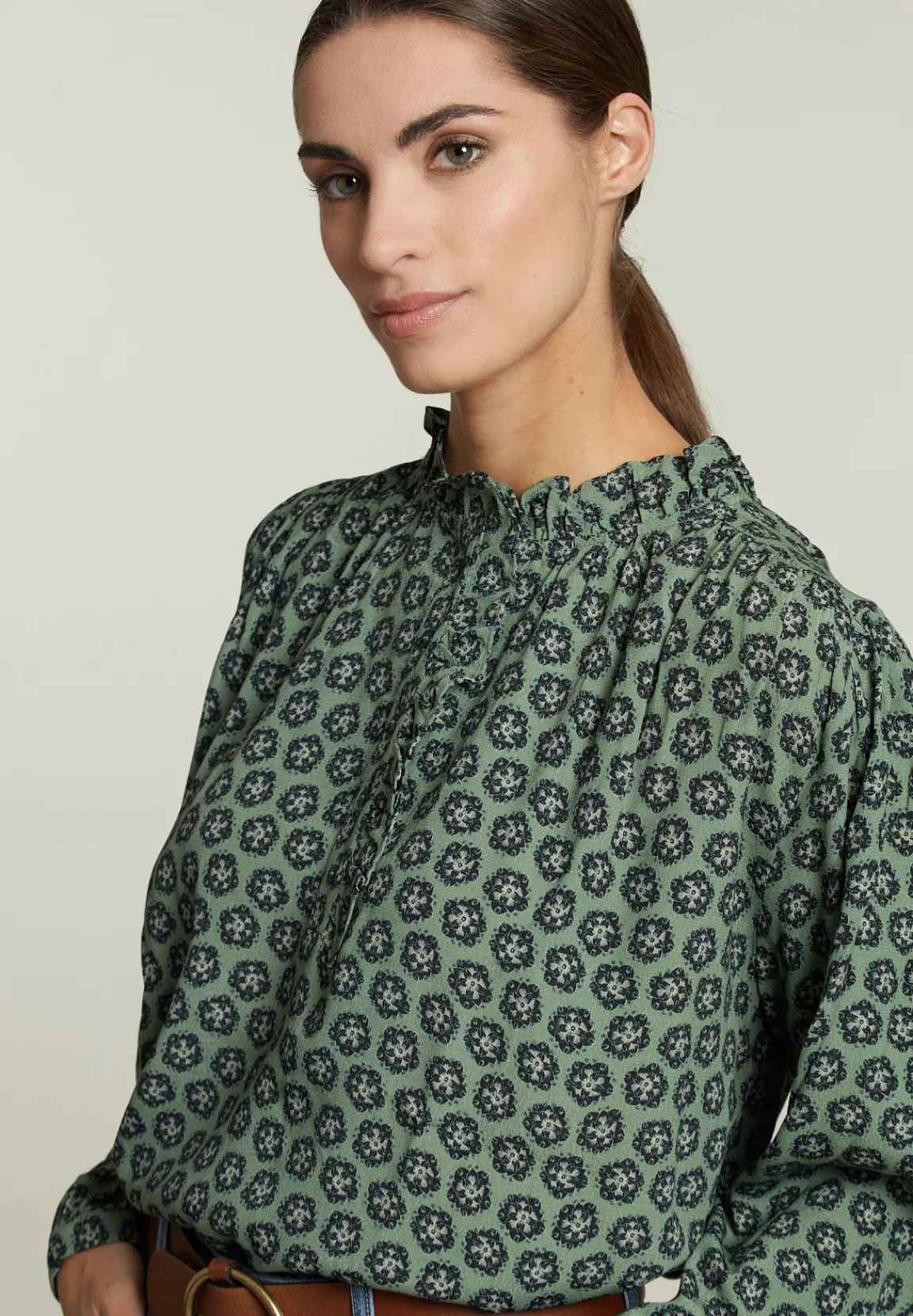 Discount River Woods Multi fantasie blouse pofmouwen -