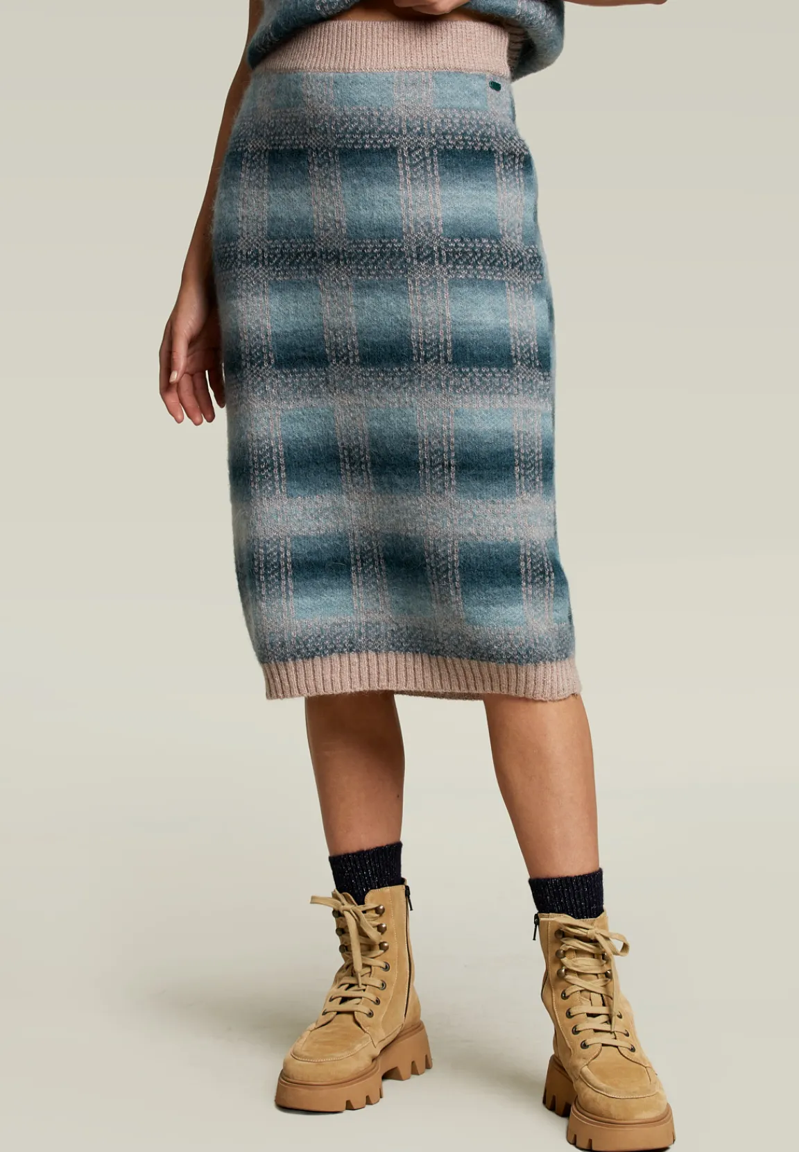 Outlet River Woods Multi gebreide jacquard midirok -