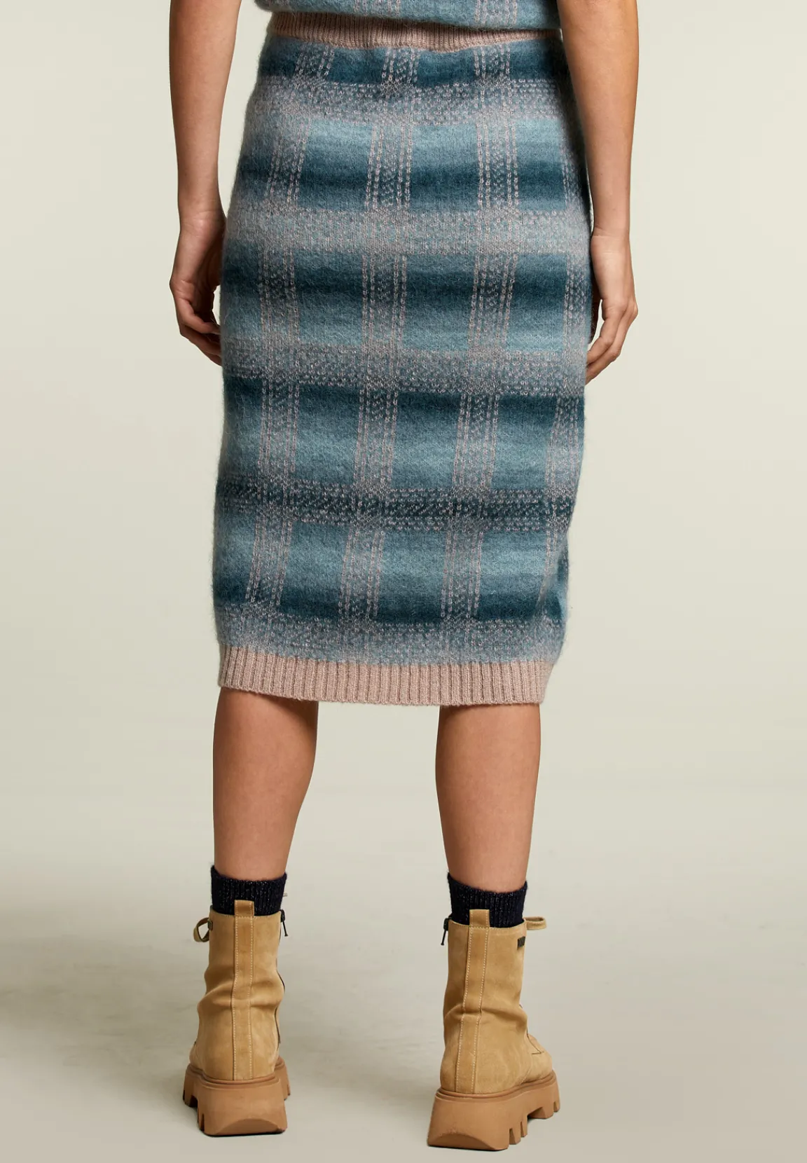 Outlet River Woods Multi gebreide jacquard midirok -