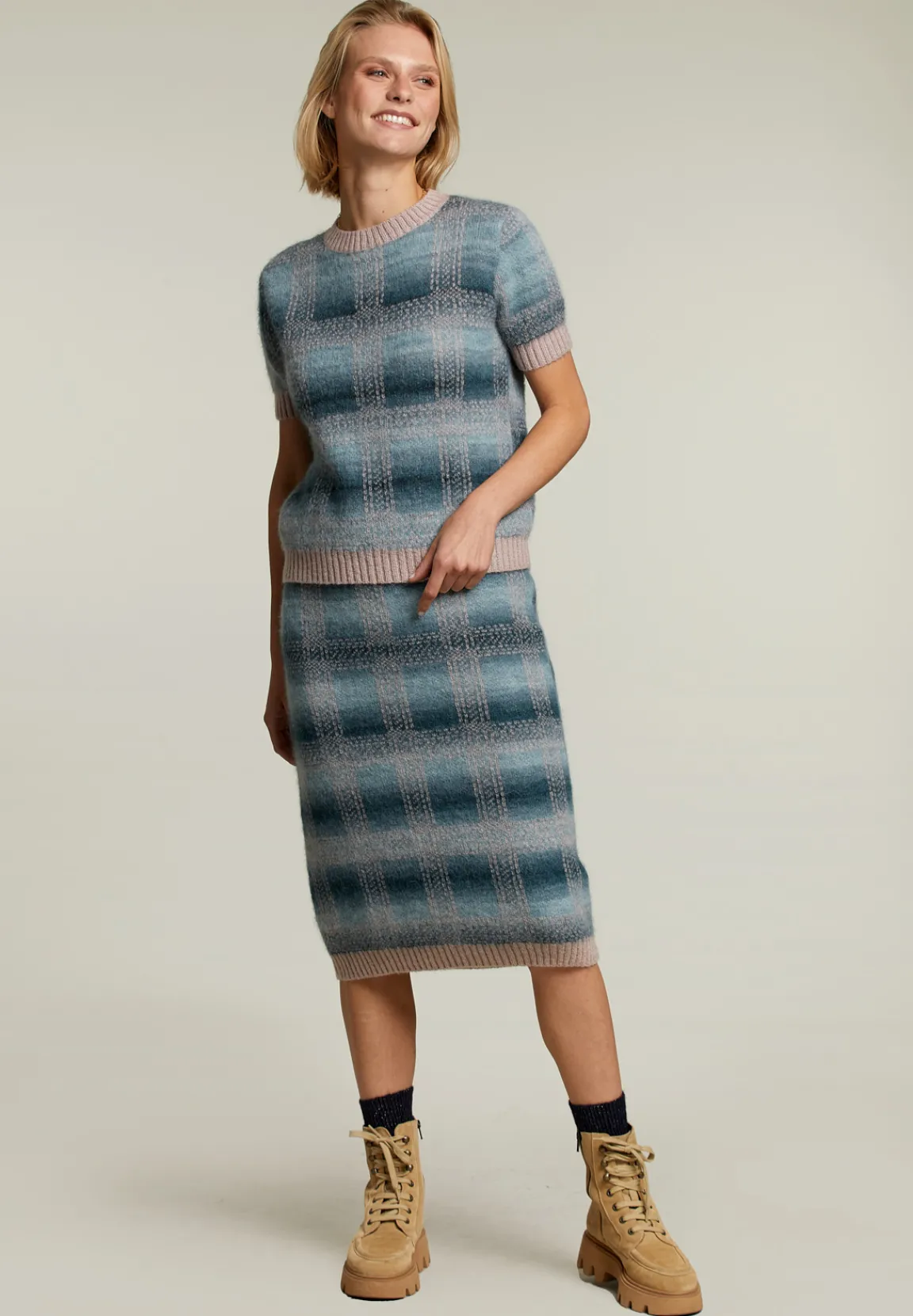 Outlet River Woods Multi gebreide jacquard midirok -