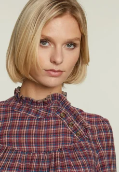 Discount River Woods Multi geruite blouse fantasie hals -