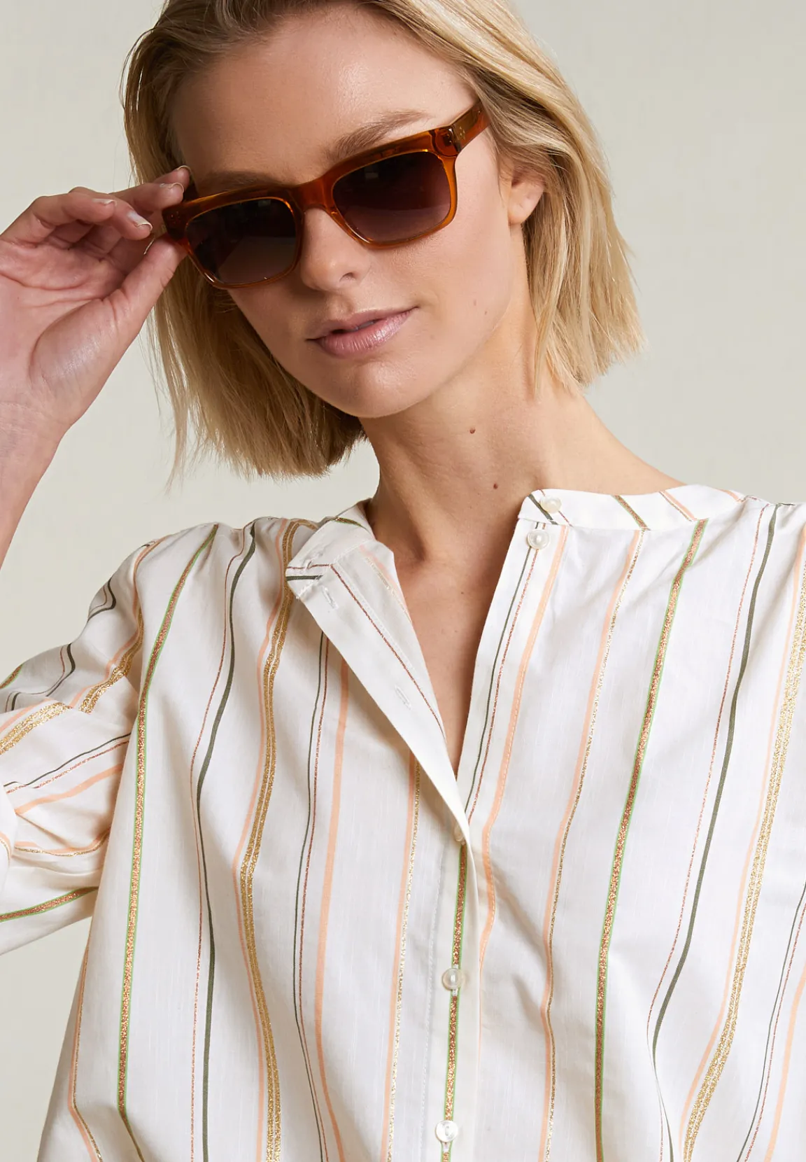 Outlet River Woods Multi gestreepte blouse 3/4 mouwen -