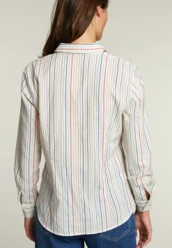 New River Woods Multi gestreepte blouse met knopen -
