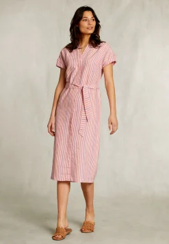 Hot River Woods Multi gestreepte jurk met riem -