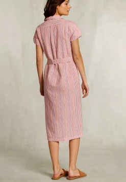 Hot River Woods Multi gestreepte jurk met riem -