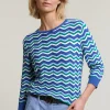 Online River Woods Multi gestreepte trui ronde hals 3/4 mouwen -