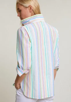 Hot River Woods Multi lange gestreepte geknoopte blouse -