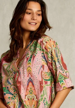 Fashion River Woods Multi paisleyprint V-hals jurk -