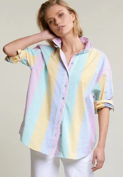 Outlet River Woods Multi wijde geknoopte gestreepte blouse -