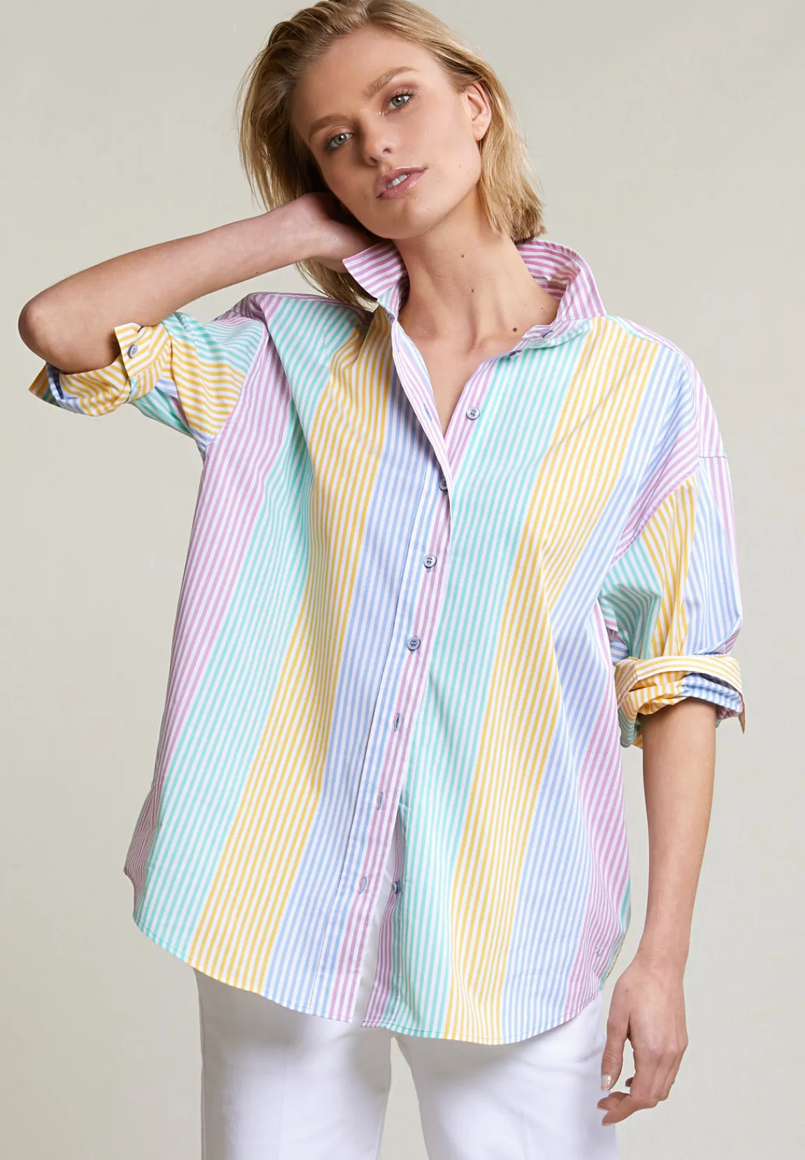 Outlet River Woods Multi wijde geknoopte gestreepte blouse -