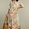 Outlet River Woods Multicolor kleed in fantasieprint met strikceintuur -