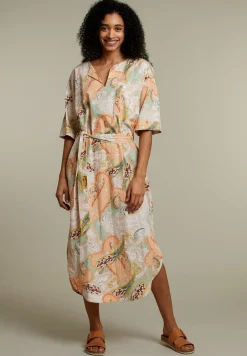 Outlet River Woods Multicolor kleed in fantasieprint met strikceintuur -