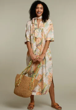 Outlet River Woods Multicolor kleed in fantasieprint met strikceintuur -