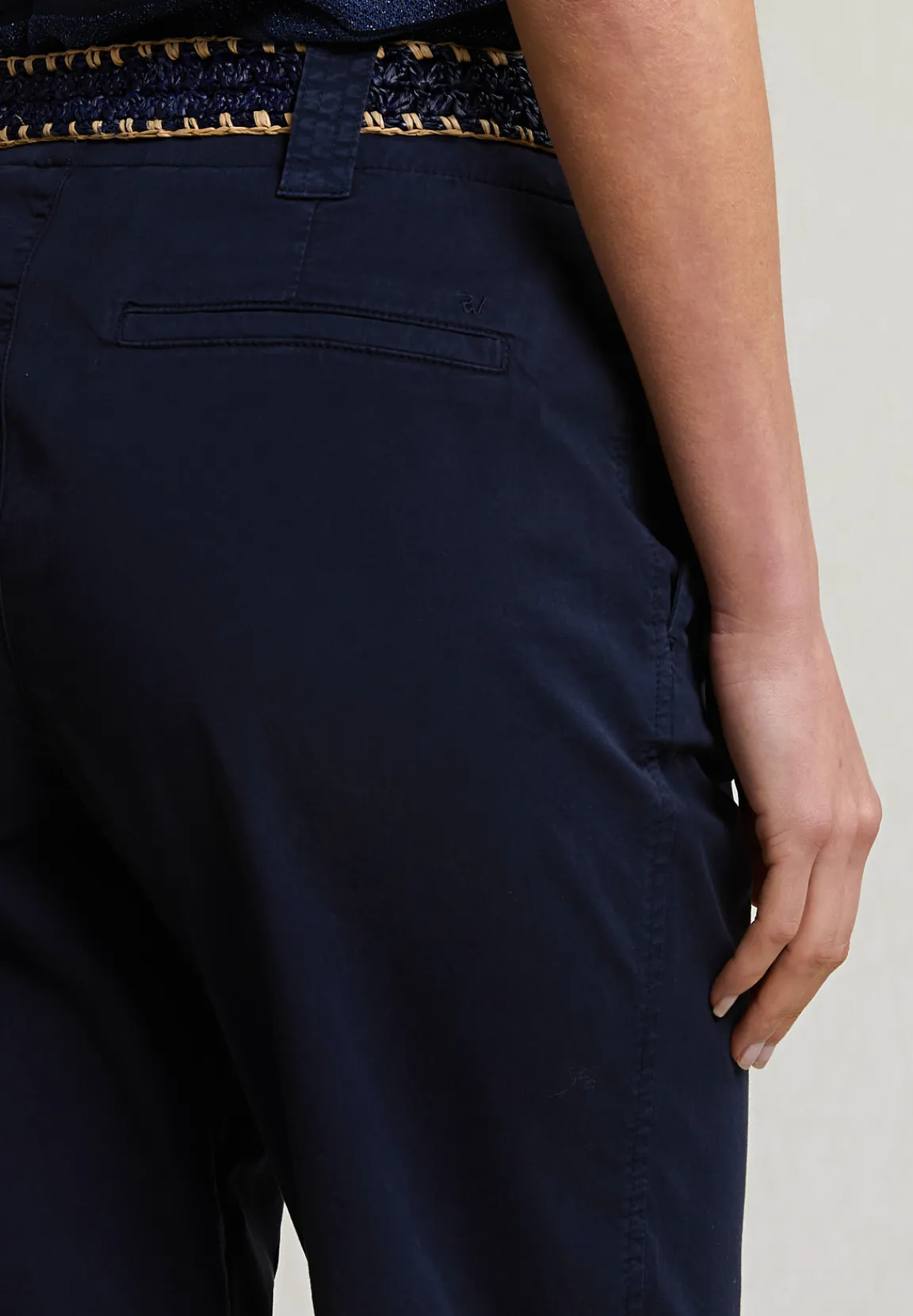 Hot River Woods Navy lange broek opgestikte zak -