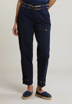 Hot River Woods Navy lange broek opgestikte zak -