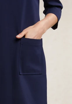 Fashion River Woods Navy V-hals jurk 3/4 mouwen -