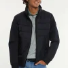 Fashion River Woods Neopreen gewatteerde jas met kap navy -