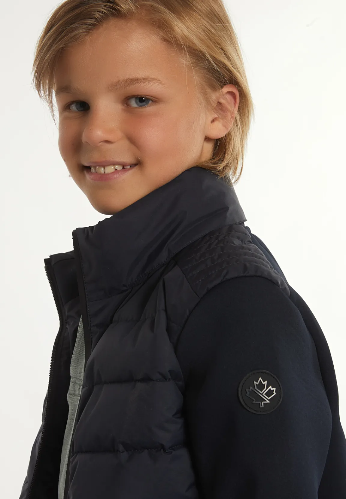 New River Woods Neopreen gewatteerde jas met kap navy -