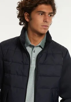 Fashion River Woods Neopreen gewatteerde jas met kap navy -