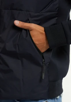 Fashion River Woods Neopreen gewatteerde jas met kap navy -