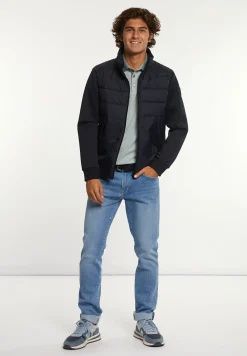 Fashion River Woods Neopreen gewatteerde jas met kap navy -