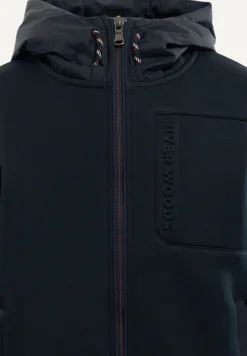 Discount River Woods Neopreen jas met kap borstzak navy blue -